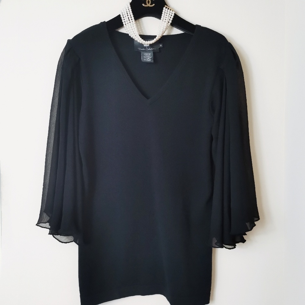 Black Bell Sleeves Sweater Size S